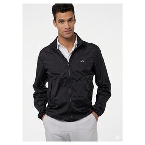 J Lindeberg Becket Black Packable Light Full Zip Golf Jacket
